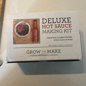 Grow and Make Deluxe DIY Hot Sauce Making Kit - Learn how to make w/ six  bottles