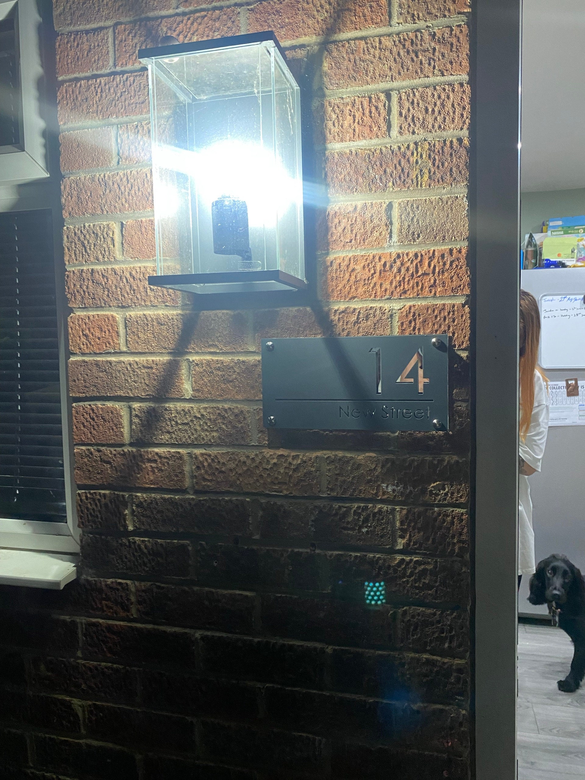 House Wall Plaques UK | Luxe A4 | Precision Laser Cut Acrylic House Number Sign | Matt Gray Anthracite & Silver Mirror | 280mm x 140mm