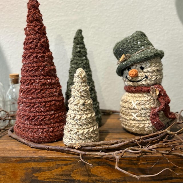 A customer's finished Wheat Stitch Snowman Crochet Pattern