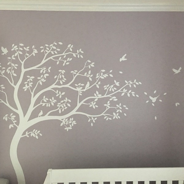 Nursery Wall Decals White Tree Wall Decal Large Tree Wall Decal Wall ...