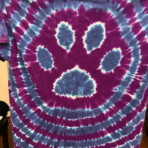 Tie Dye Paw Print T-shirt Shirt Hand Made Customizable FREE SHIPPING ...