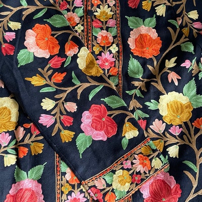 Kashmiri Jacket With Chainstitch Embroidery Customisable - Etsy