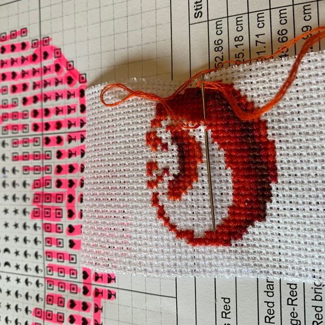 トマトのクロスステッチパターンPDF - トマト刺繍 - 即時ダウンロード