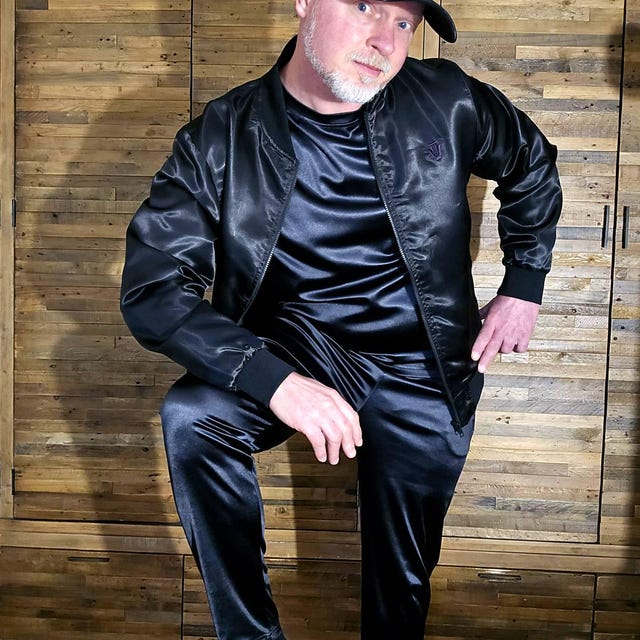 Men's Shiny Athleisure Satin Jacket (black, Navy) - Etsy