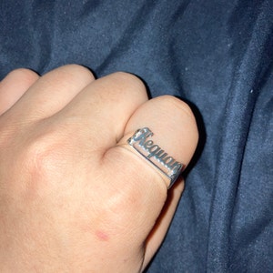 Personalized Name Ring Cursive Font Name Ring Custom Name - Etsy