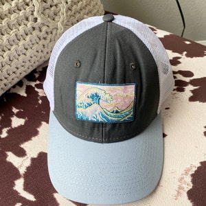 Wave Patch - Ocean Iron On Patch - Sea - Beach - Surf - Make Waves - Great Wave - Embroidered Patches - Wildflower + Co. DIY photo