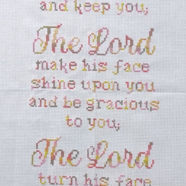 Christian Cross Stitch Pattern - Numbers 6:24-26 'the Lord Bless and ...