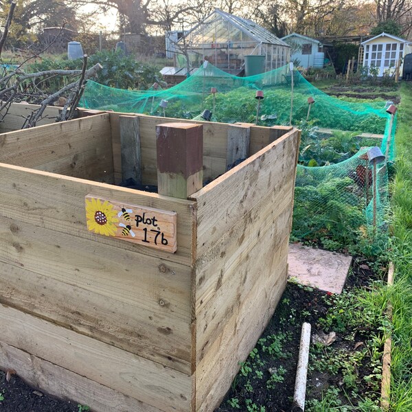 Personalised Allotment Plot Number Sign | Sunflower | Bees | Hand Made ...