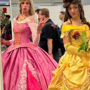 ピンクのオーロラ姫大人用コスチューム、ディズニーコスプレ