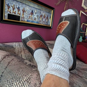 mens slippers open heel