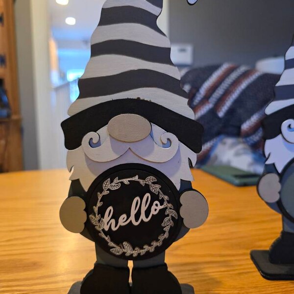 Interchangeable Standing Gnome Jar Sign Frame Svg,glowforge , Round ...
