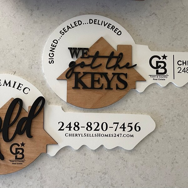 Realtor Closing Key Sold by Key Sign, Realtor Closing Custom, Sold Real Estate Agent Key ...