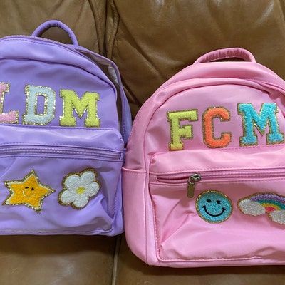 Custom Nylon Mini Backpack With Chenille Letters Personalized - Etsy
