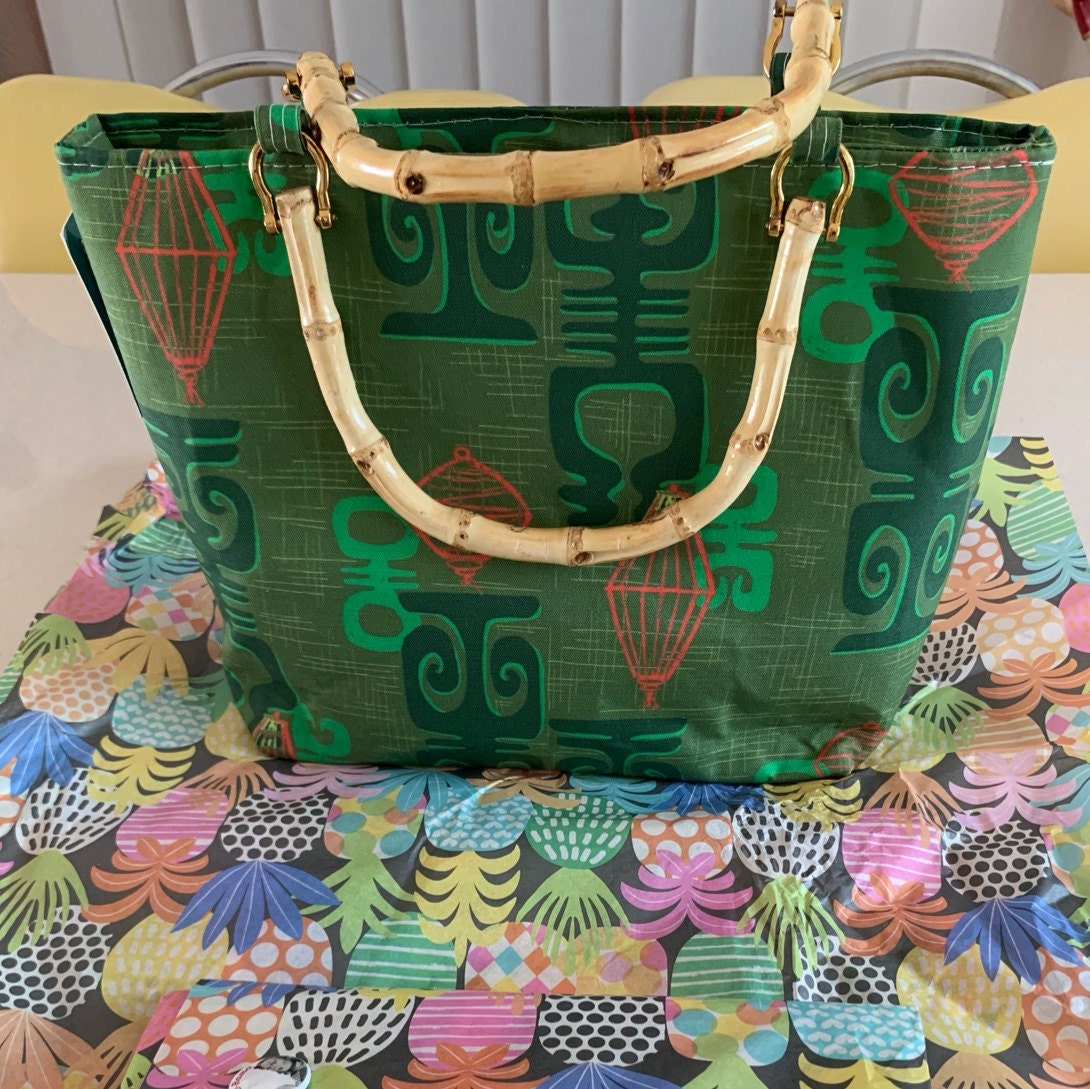 Honolulu Chinatown Tote Bag Purse Crossbody Option Handbag Tiki