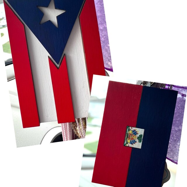 Specchietto Bandiere Per Auto Bandierine Specchietto Retrovisore Interno Auto - Porto Rico E USA - Decorazione Nuova Specchio Retrovisore Auto - Foto 12