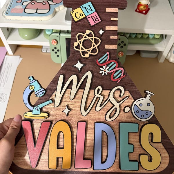 Custom 3D Science Teacher Name Sign, Science Classroom Decor, Custom ...