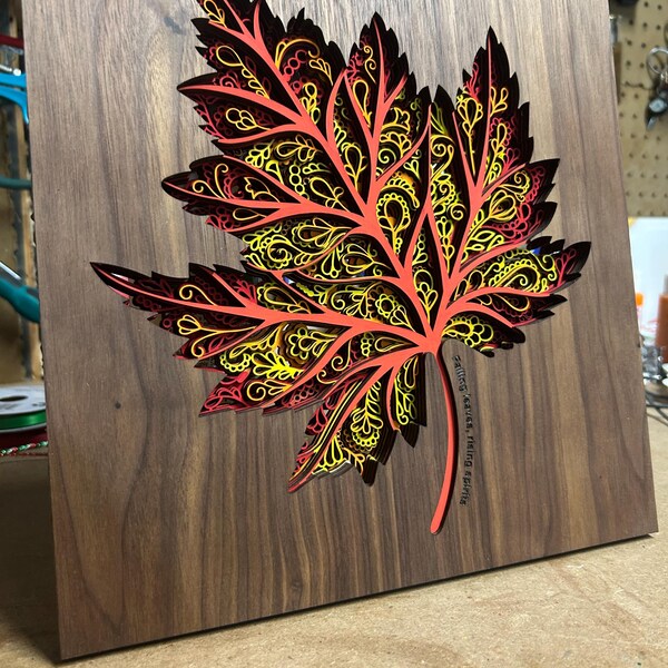 Maple Leaf – 3D Laser Cut Wall Art SVG | Intricate Botanical Leaf ...