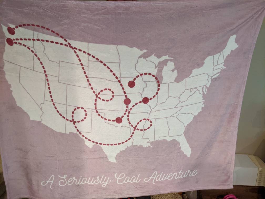 Long Distance Family Gift, Personalized Blanket for Mom, Custom State to State, Multiple States Custom Blanket Family Gift, Christmas Gift
