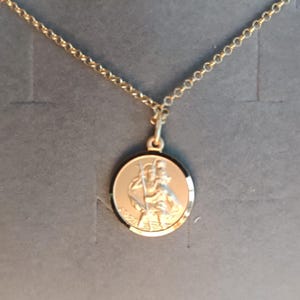 Personalised 18ct Gold Plated St Christopher Necklace • Safe