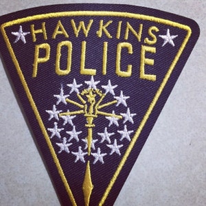 Official Stranger Things Hawkins Police Patch Badge Netflix Iron On Embroidered BB6