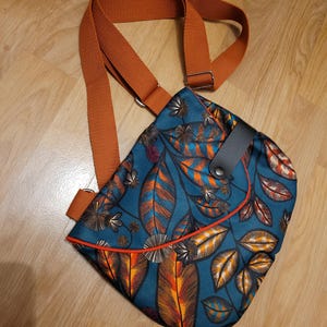 Sac Besace Vintage Toile Enduite Imprimé équitation - Bandoulière - Occasion