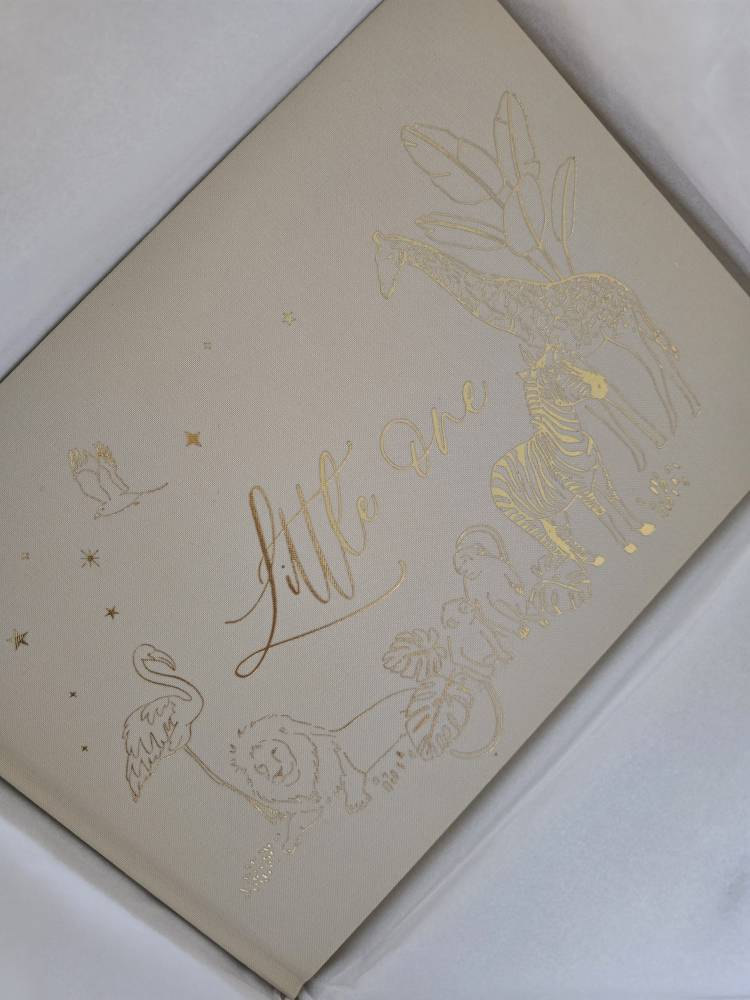 Luxury baby memory book (Safari), baby shower gift, new parents record book keepsake journal