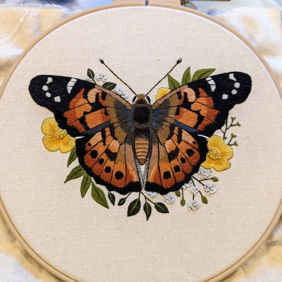 Butterfly: Hand Embroidery Pattern Thread Painting Tutorial - Etsy