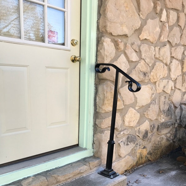 Single Post Ornamental Hand Rail 1 or 2 Step Railing for Stairs Steel ...