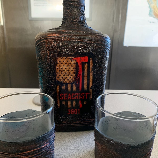 Personalized Fireman Whiskey Decanter Set: Lava Design Barware Gift. - Etsy