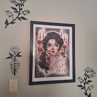 Pin up Art Nude Good Witch Spooky Halloween Watercolor Sketch Pin-up