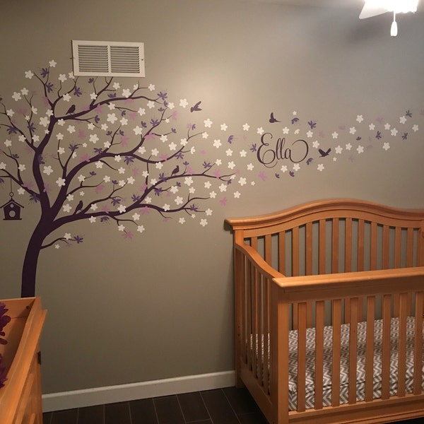 Wall Decal Kids Nursery Name Custom Tree Wall Decals Personalized Names ...