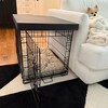 Image showcasing Modern Edge Wood Dog Crate Base, Walnut Stain, Safety Lip Secure Fit ...