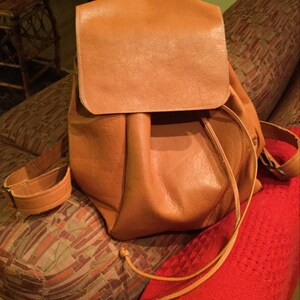 beige canvas rucksack
