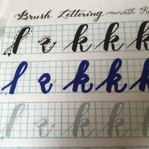 Watercolor Brush Lettering Alphabet & Drills Worksheets - Etsy