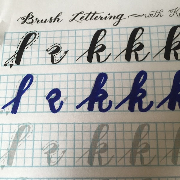 A - Z Brush Lettering Worksheets: Lowercase Alphabet for Large Brush ...