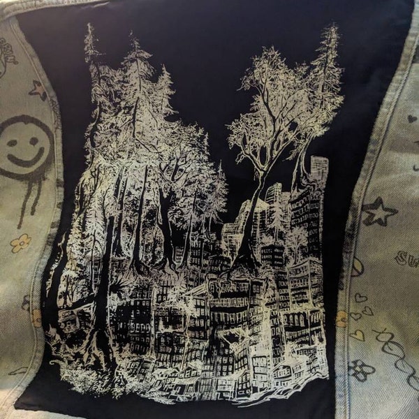 Tree Punk Patch Large Forest Wins Back Patch - Nature, Punk Patches, Forest, Tree ...