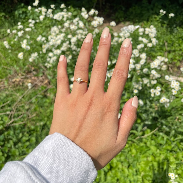 Pearl Diamond Stacking Rings by Caitlyn Minimalist • Dainty Gold Pearl ...