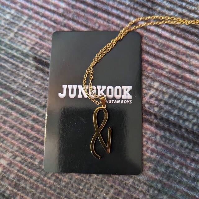 Jungkook Golden Necklace: Stainless Steel, K-pop Jewelry - Etsy