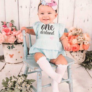 Alice In ONEderland Romper Set: Tea Party Birthday Outfit