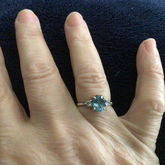 ANILLO TOPACIO AZUL, PLATA 925 MM. - 790060 TA