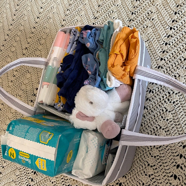 Baby Diaper Caddy Organizer Large Organizer Tote Basket for Boys or Girls  Wonderful Baby Shower Gift Mint Color Size 15 X 10 X 7 