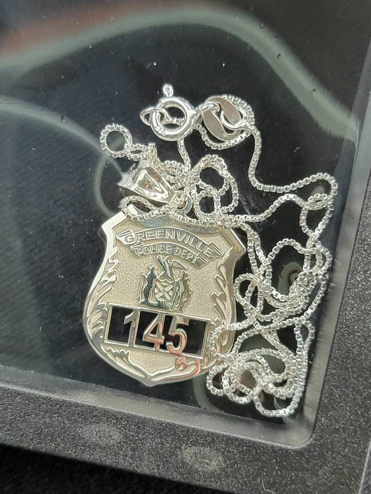 Police Officer Gifts, Police Gift, Police Badge, Personalized Police Badge Retirement Necklace with Any Number & Dept, Police Necklace