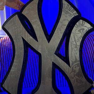 New York Yankees Blue Velvet LED Sign - Etsy