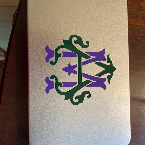 Two Color Monograms Two Color Two Letter Custom Monogram Sticker, Couples Monogram, Custom ...