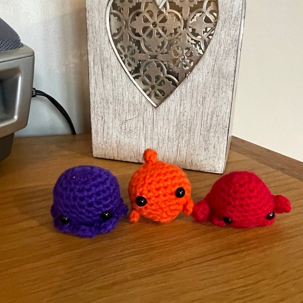 Little Tiny Cute Crochet Fish Stuffies Keychain Gift Kawaii Hand Made ...
