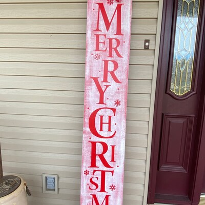 SVG / DXF Vertical Outdoor Porch merry Christmas - Etsy