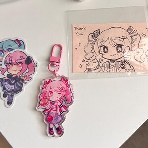 Project Sekai Pink Diner Acrylic Keychains (emu Otori, Saki Tenma