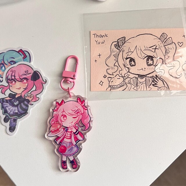 Project Sekai Pink Diner Acrylic Keychains (emu Otori, Saki Tenma