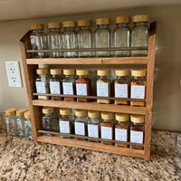 18 Wide Elegant 6-shelf Brass Rod Spice Rack Wall Mounted or Countertop ...