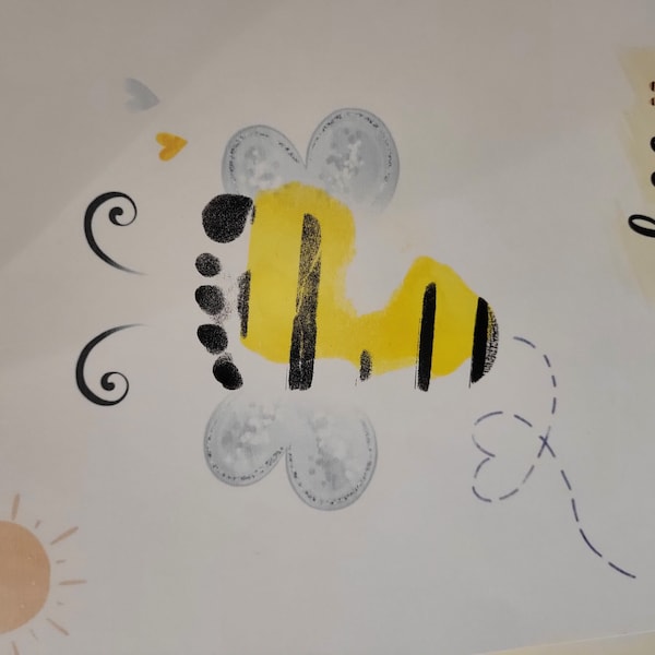 Sweet as Can Bee Footprint Craft, Handprint Footprint Art for Babies ...